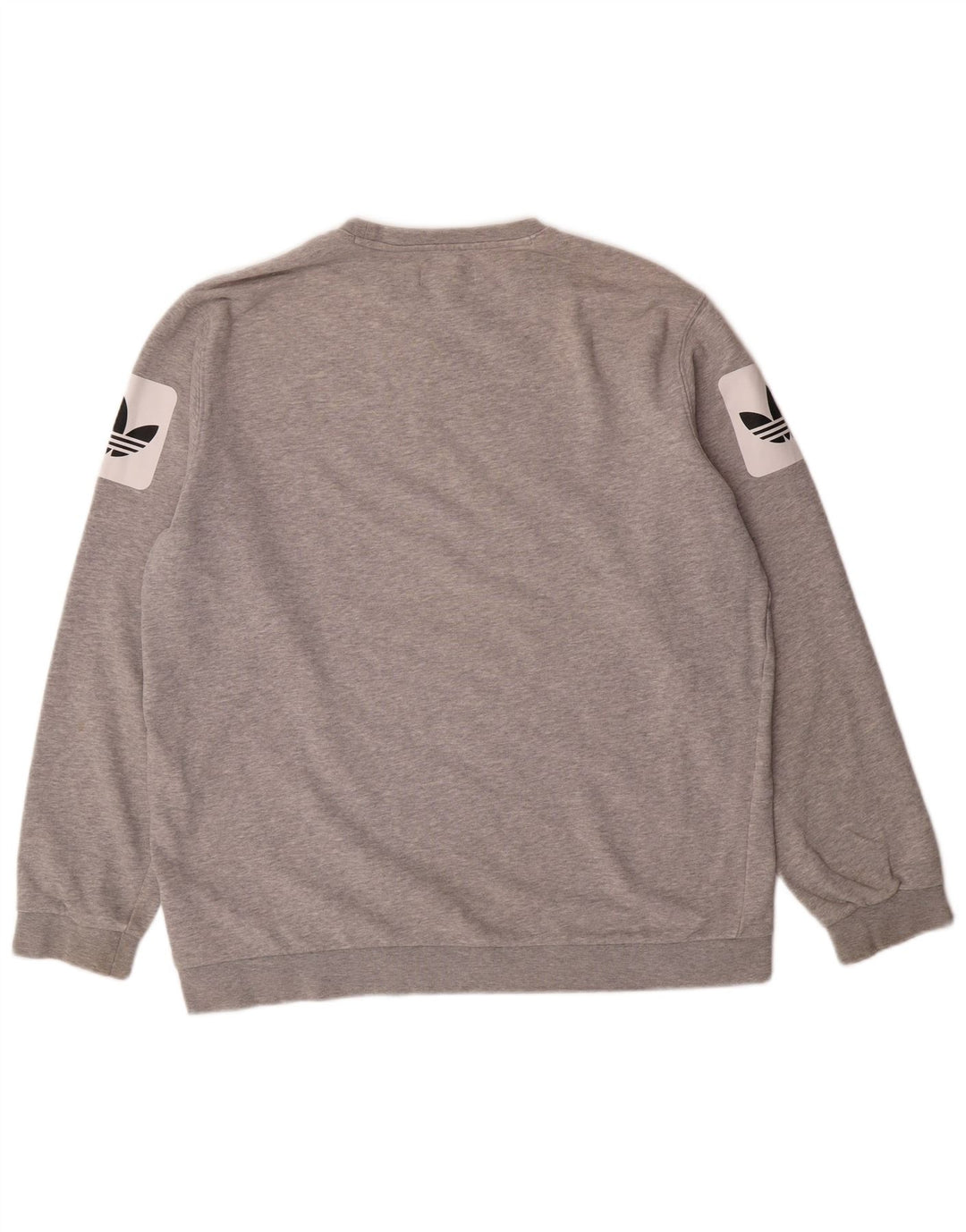 ADIDAS Mens Graphic Sweatshirt Jumper Grande Algodão Cinzento