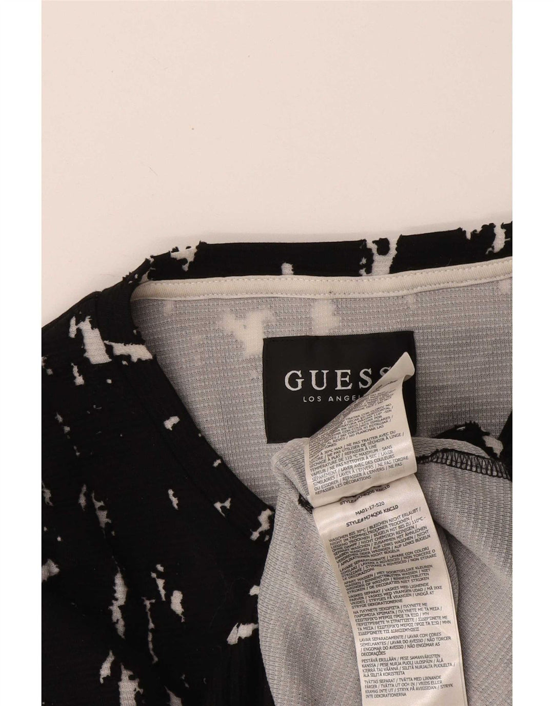 Guess Mens Abstract Padrão Moletom Jumper Pequeno Algodão Preto