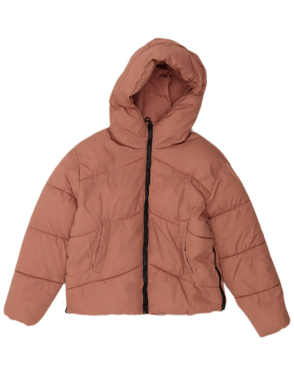 Zara Jaqueta acolchoada com capuz para meninas 13-14 anos rosa poliamida