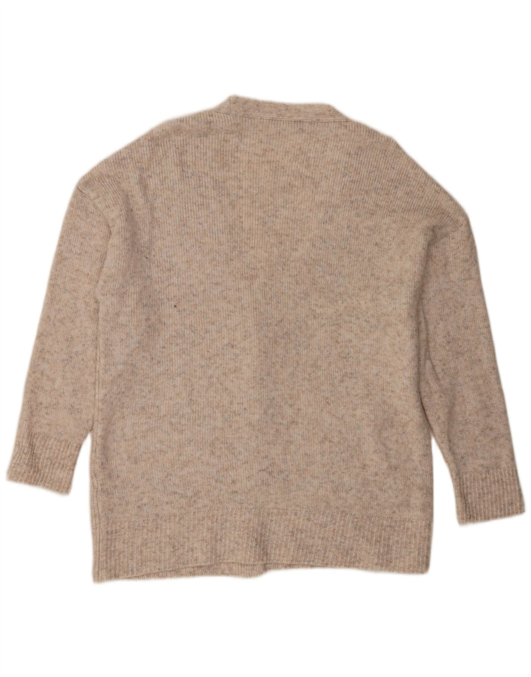 Suéter cardigã feminino grande Marks & Spencer Reino Unido 16 grande bege