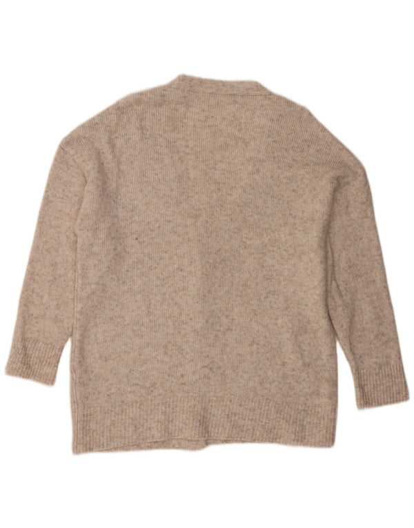Suéter cardigã feminino grande Marks & Spencer Reino Unido 16 grande bege