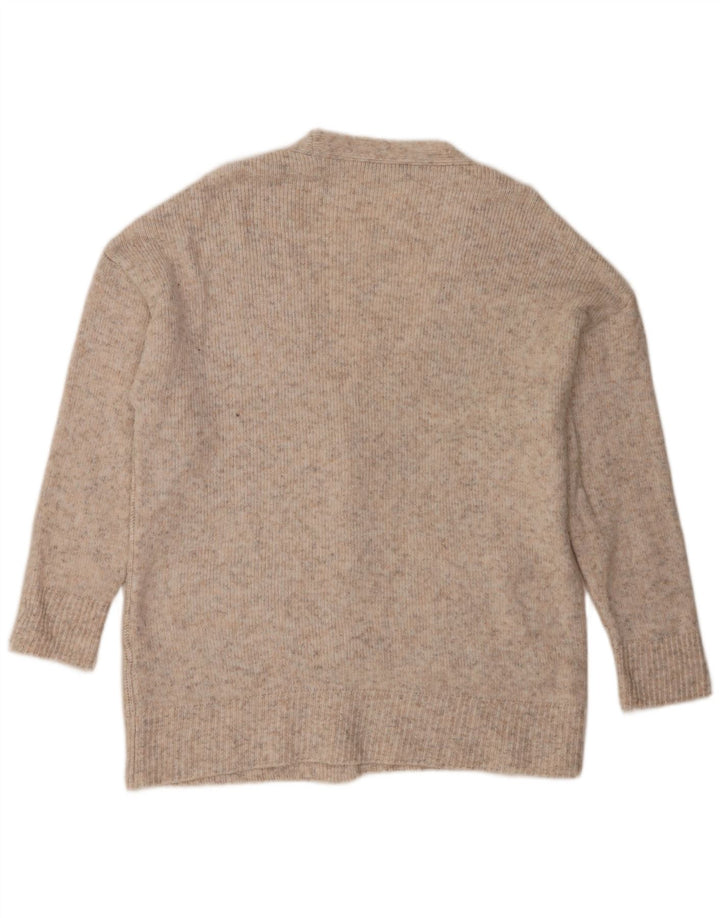 Suéter cardigã feminino grande Marks & Spencer Reino Unido 16 grande bege