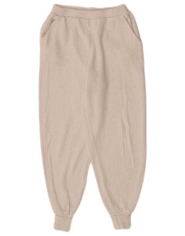 Calça esportiva feminina Zara com ajuste solto e jogging UK 8 pequena off white