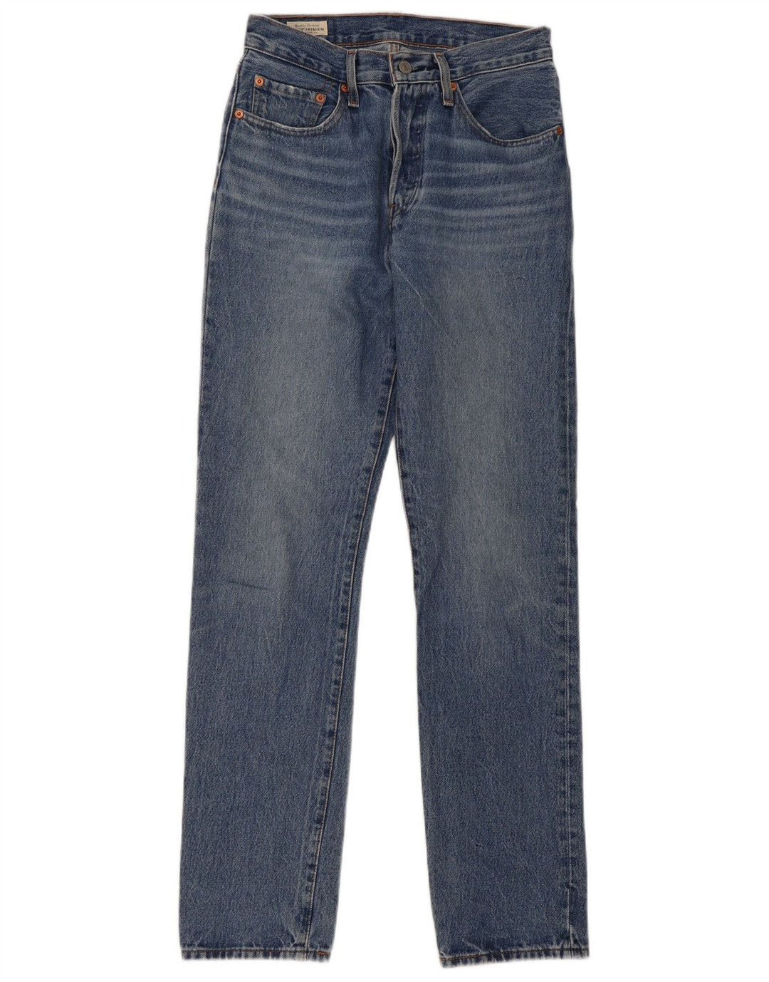 Calça jeans feminina Levi's 501 Straight W26 L32 azul algodão