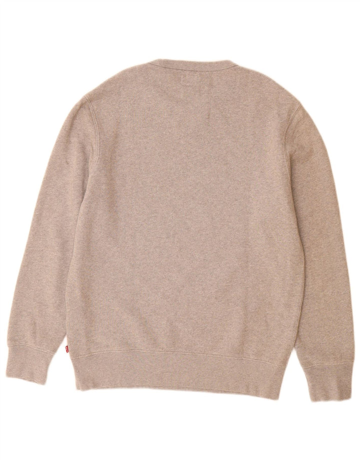 Levi's moletom gráfico masculino jumper pequeno algodão cinza