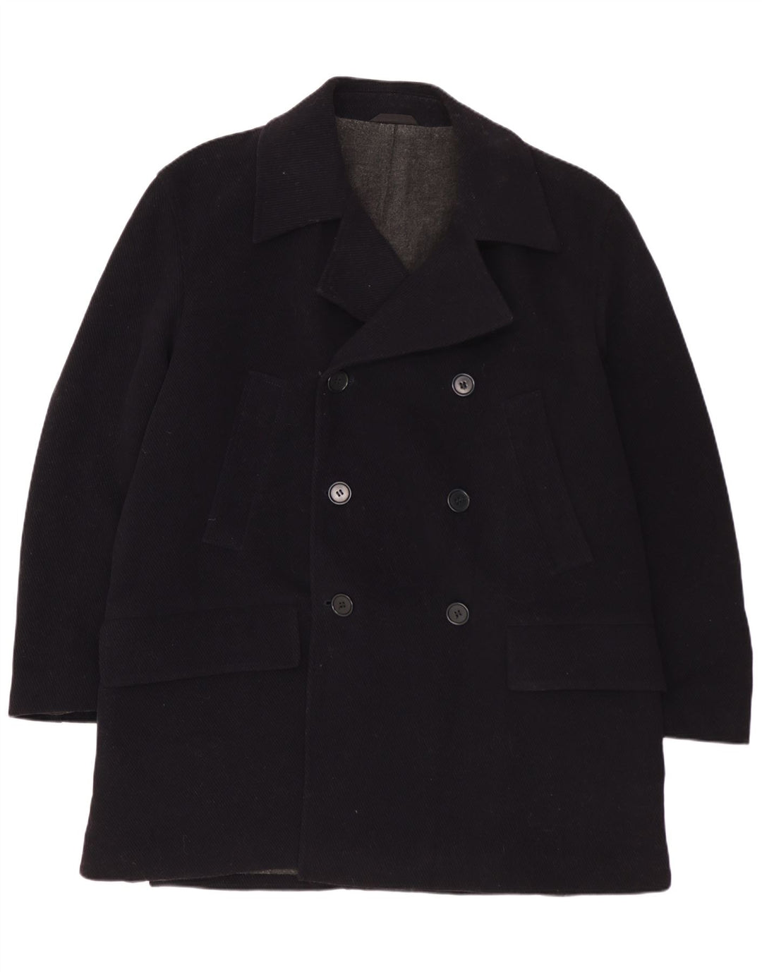 Casaco masculino VINTAGE com peito duplo IT 50 grande lã azul marinho