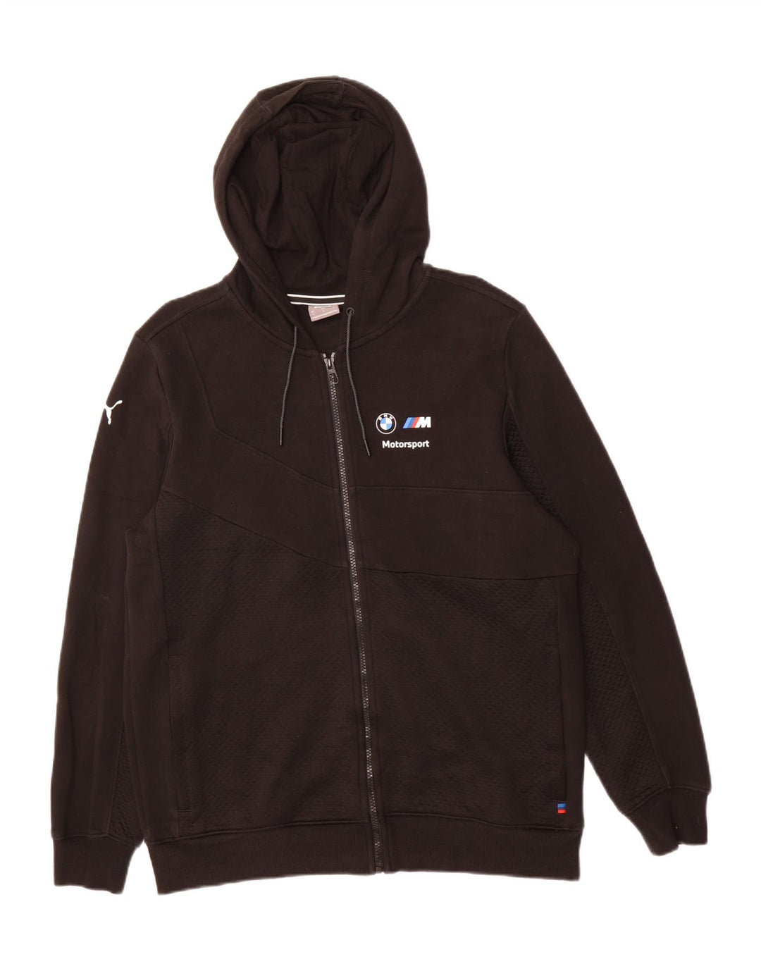 PUMA Mens Graphic Zip Hoodie Sweater Large Black Cotton Vintage Puma and Second-Hand Puma from Messina Hembry 