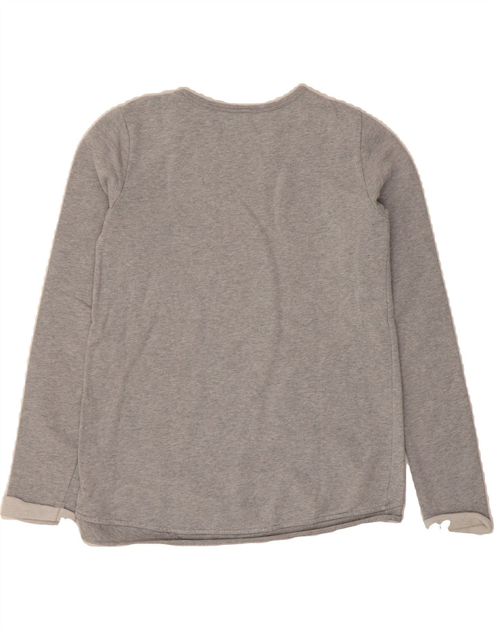 BENETTON Girls Graphic Sweatshirt Jumper 11-12 Years 2XL Grey Cotton Vintage Benetton and Second-Hand Benetton from Messina Hembry 