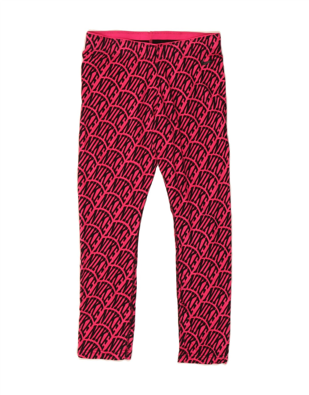 NIKE Womens Graphic Capri Leggings UK 8 Small Pink Cotton Vintage Nike and Second-Hand Nike from Messina Hembry 
