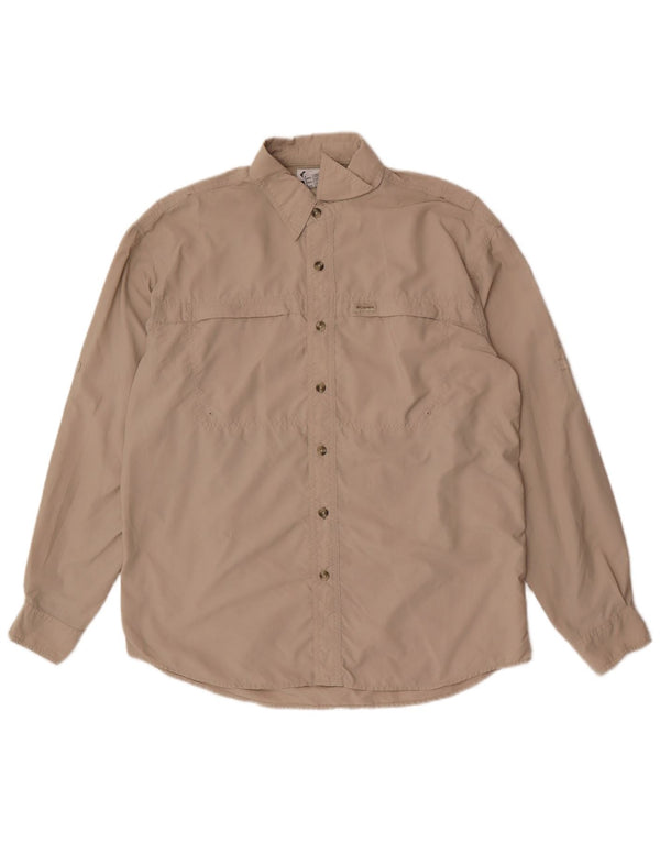 Camisa masculina Columbia pequena bege nylon