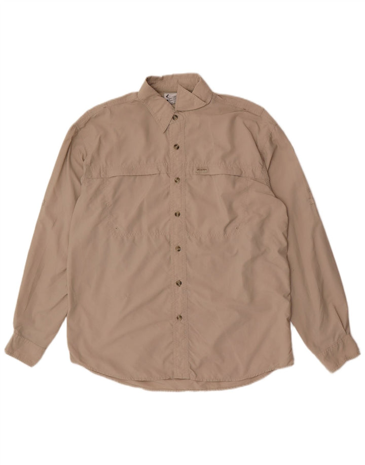 Camisa masculina Columbia pequena bege nylon