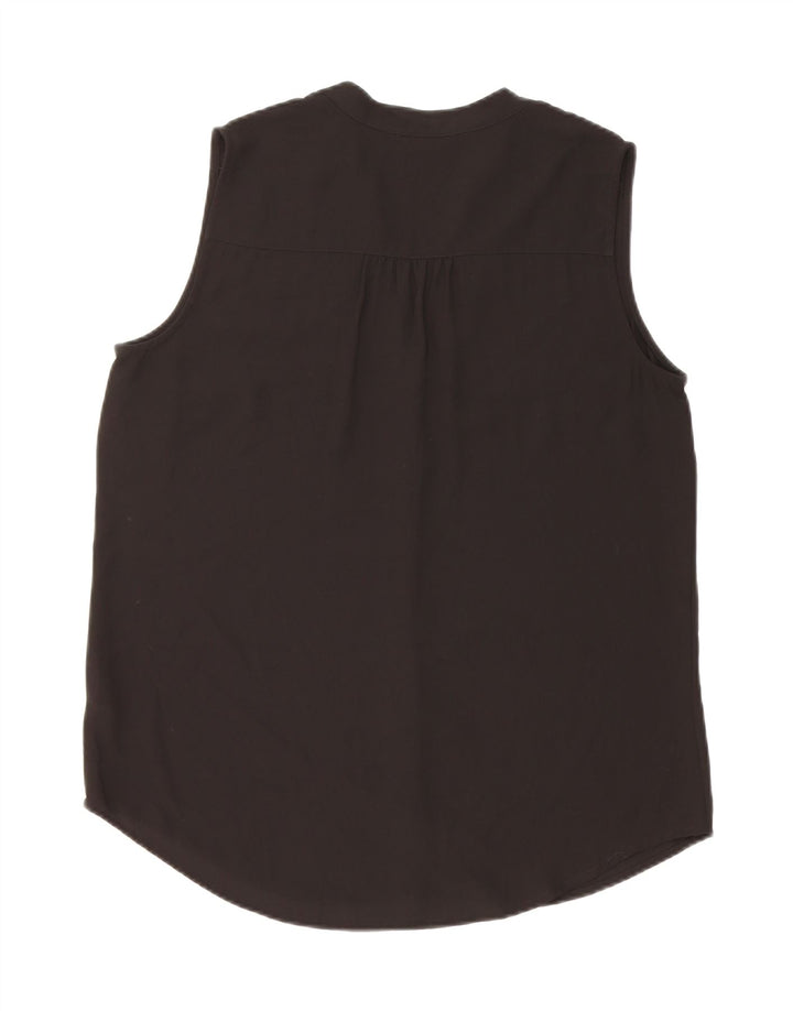 Blusa feminina sem mangas MARKS & SPENCER Reino Unido 14 grande preta