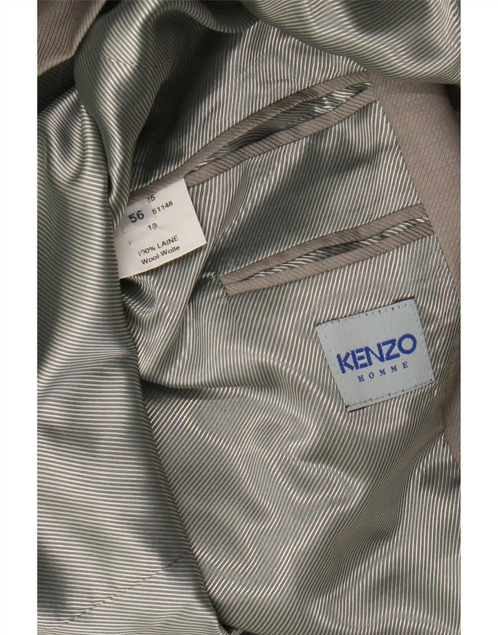 Jaqueta blazer masculina Kenzo com 3 botões IT 56 3XL lã bege
