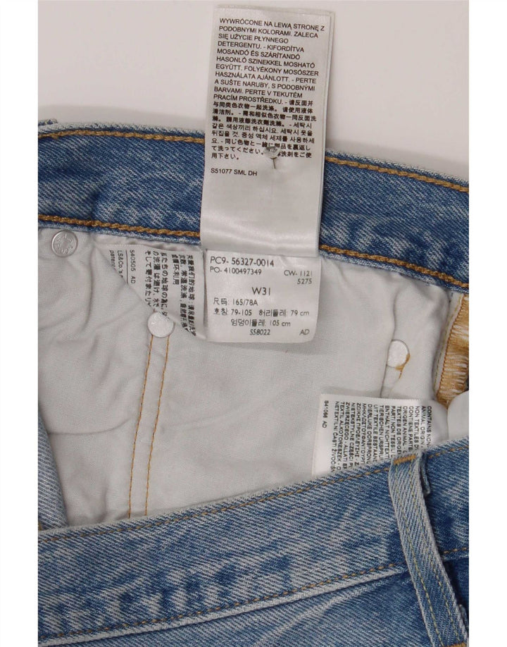 Shorts jeans feminino Levi's 501 desgastado W31 algodão azul médio