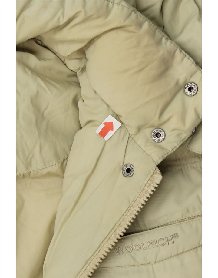 WOOLRICH Womens Hooded Padded Coat UK 16 Large Beige Vintage Woolrich and Second-Hand Woolrich from Messina Hembry 