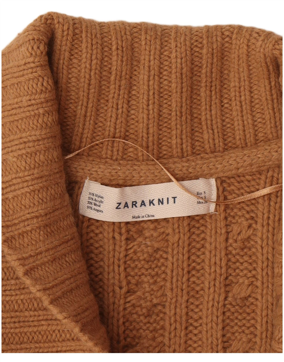 Suéter cardigã feminino Zara Reino Unido 10 pequeno marrom nylon