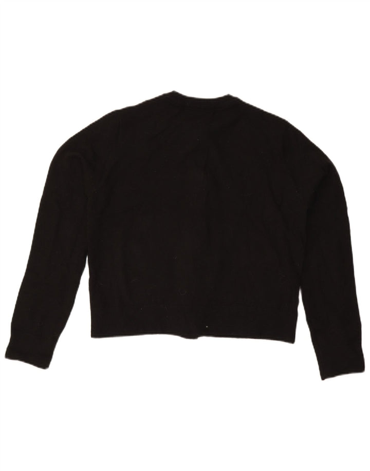 Zara Suéter Cardigan Crop Feminino Reino Unido 10 Pequeno Preto