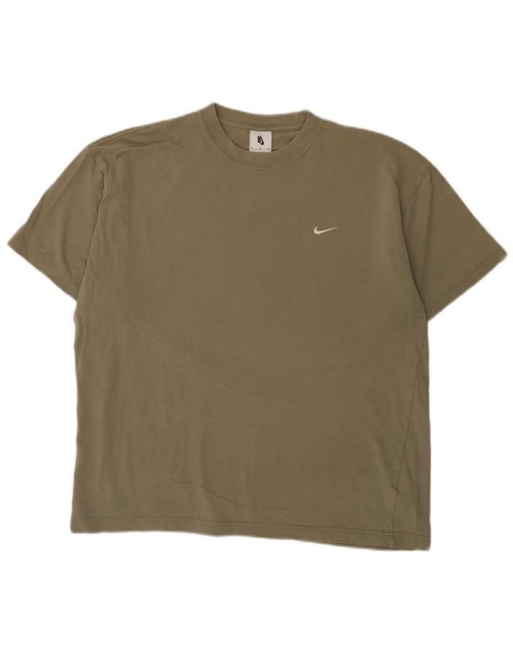 Camiseta masculina Nike Top médio cáqui algodão