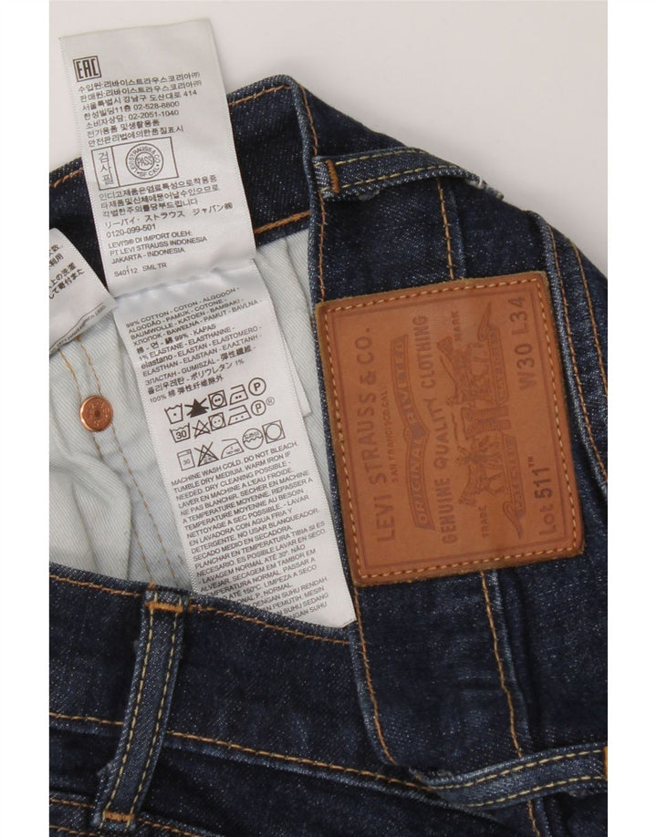 LEVI'S Jeans Slim Masculino W30 L34 Azul Algodão