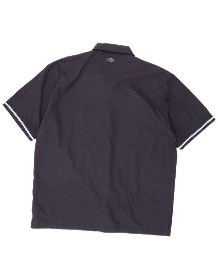 Camisa masculina de manga curta ADIDAS UK 44/46 grande azul marinho poliéster