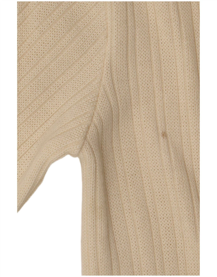 Suéter cardigã feminino grande com peito duplo CAGI IT 34 2XS branco