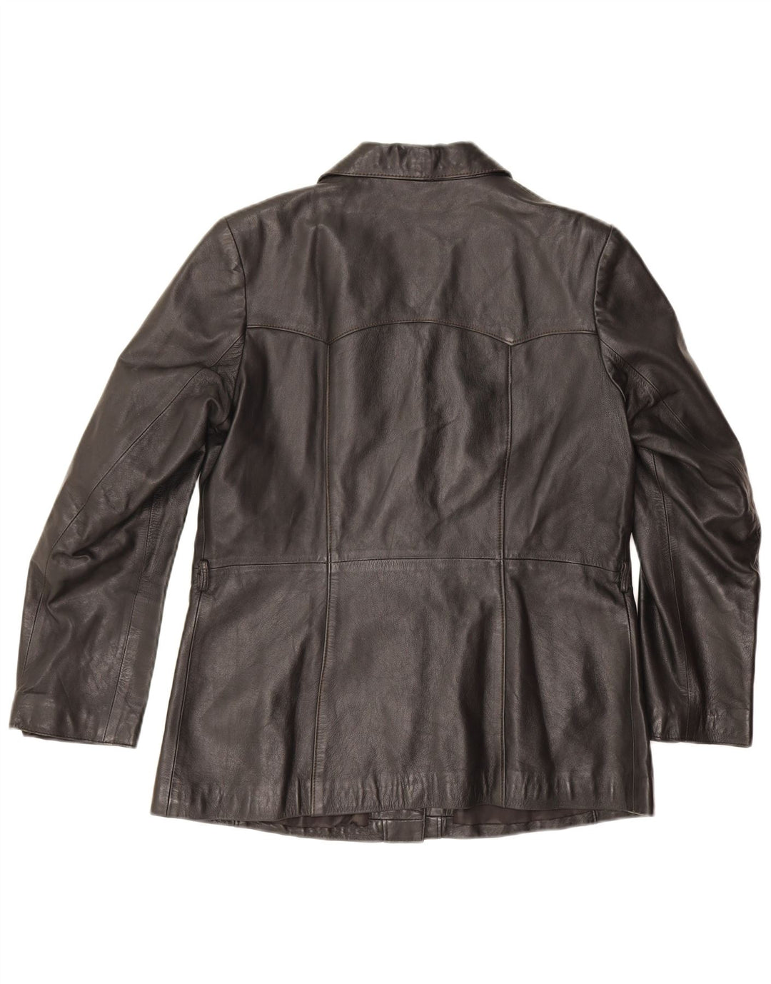 Jaqueta de couro feminina vintage EU 42 grande couro preto