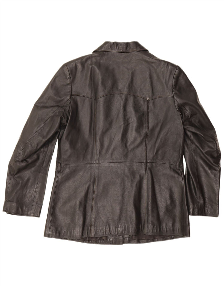 Jaqueta de couro feminina vintage EU 42 grande couro preto