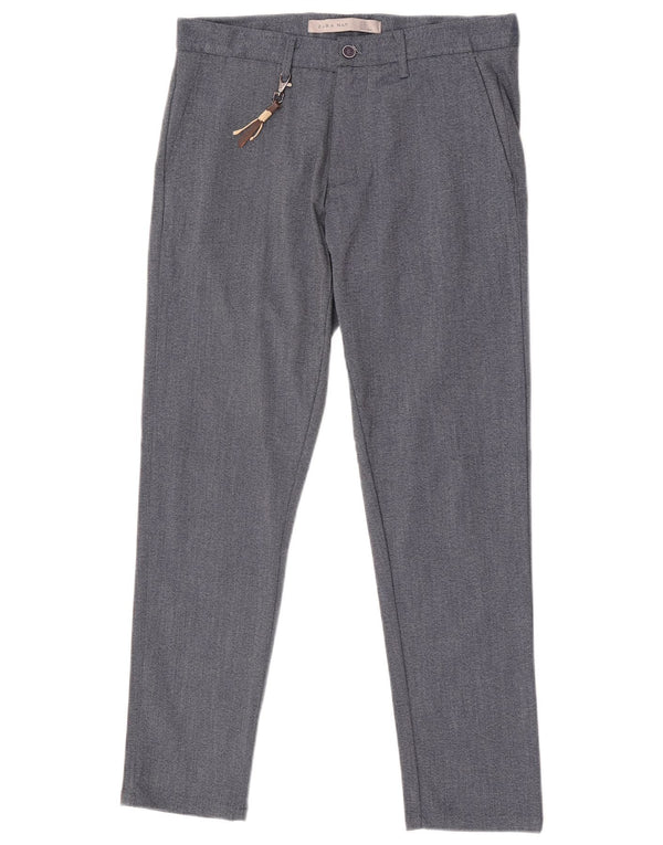 Zara Mens Slim Chino Calças EU 38 Pequeno W30 L28 Cinza