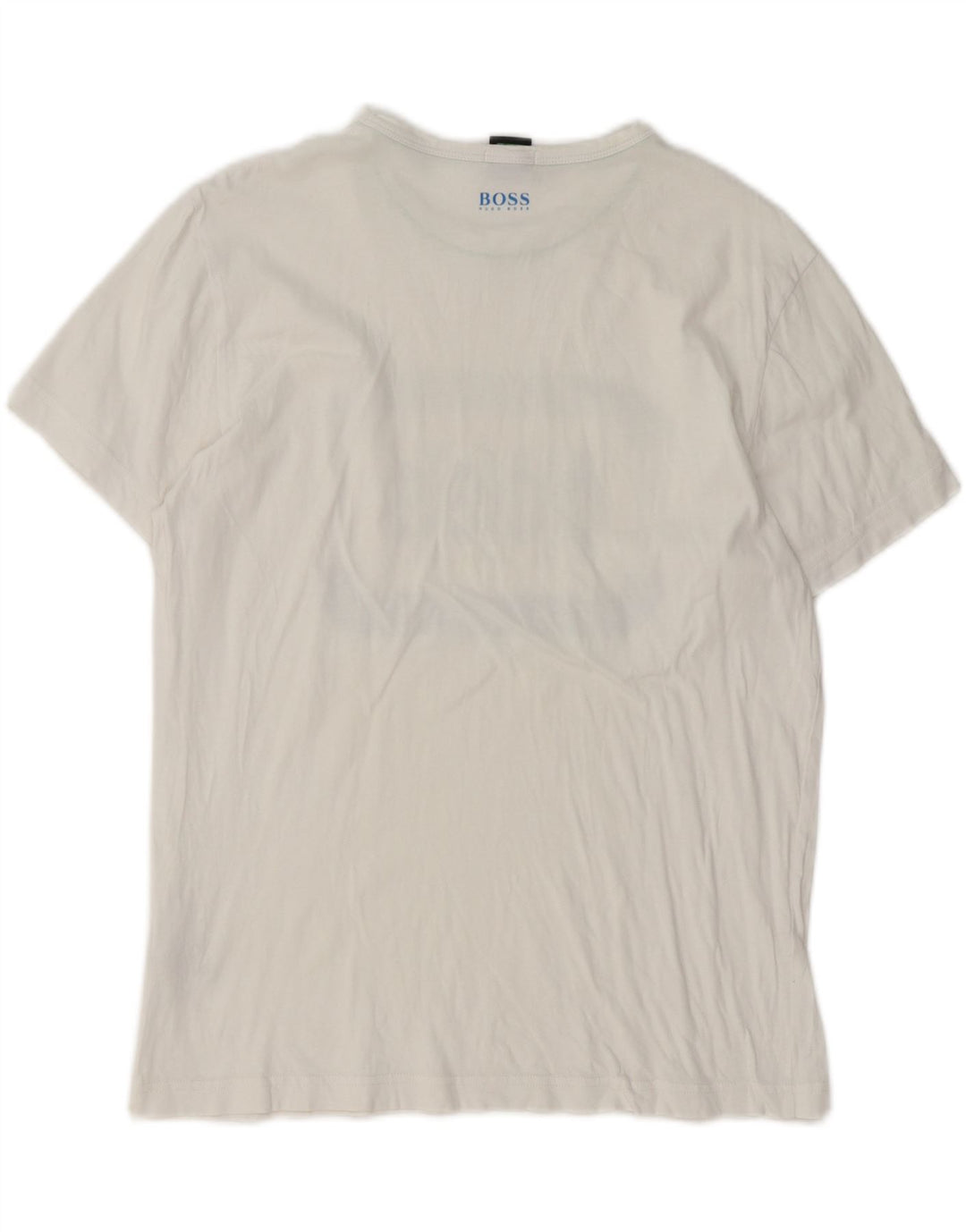 Camiseta masculina Hugo Boss com ajuste regular gráfico top médio algodão branco