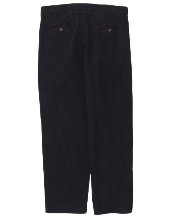 Calça chino masculina Marks & Spencer W34 L31 algodão azul marinho