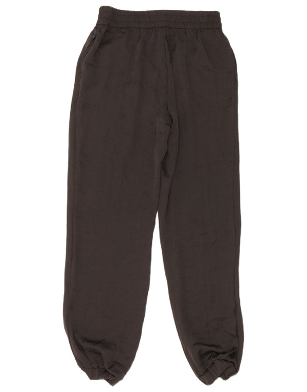 Zara Calça jogger feminina casual XS W24 L28 poliéster preto