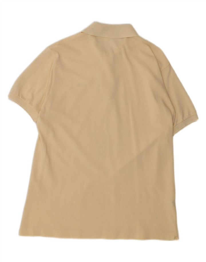 Camisa polo masculina Lacoste Regular Fit tamanho 4 médio amarelo algodão clássico