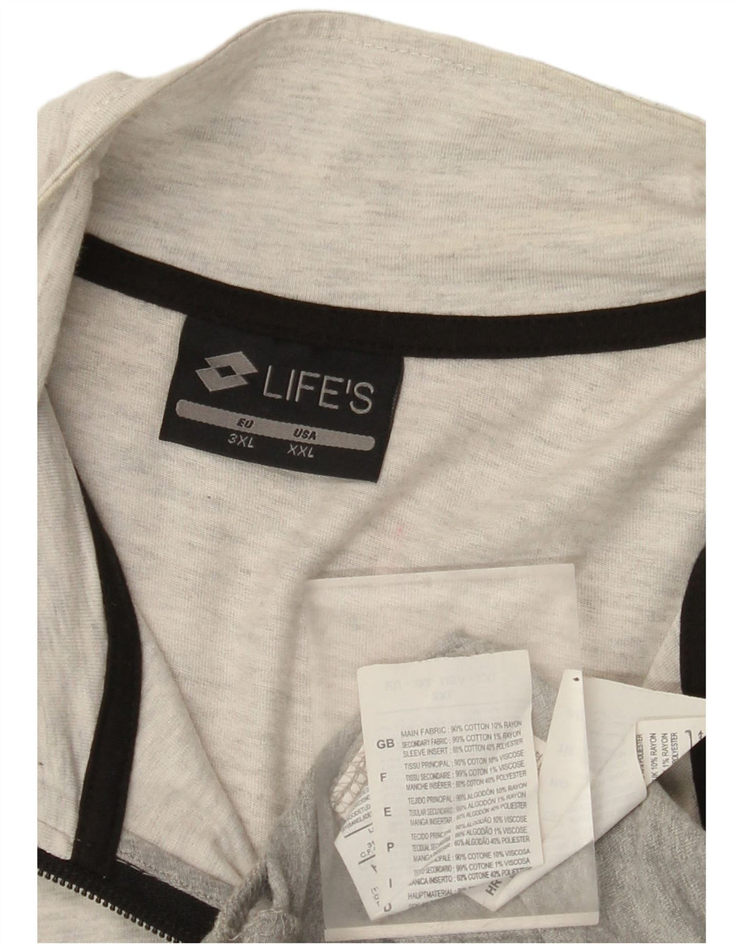 Lotto Mens Treino Top Jaqueta 2XL Algodão Colourblock Cinza