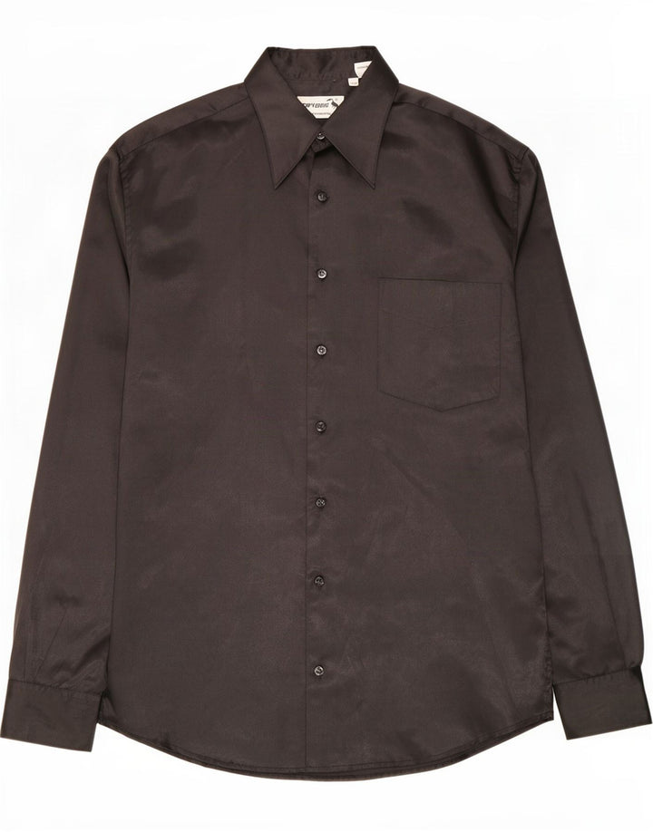 Camisa masculina vintage grande poliéster preto