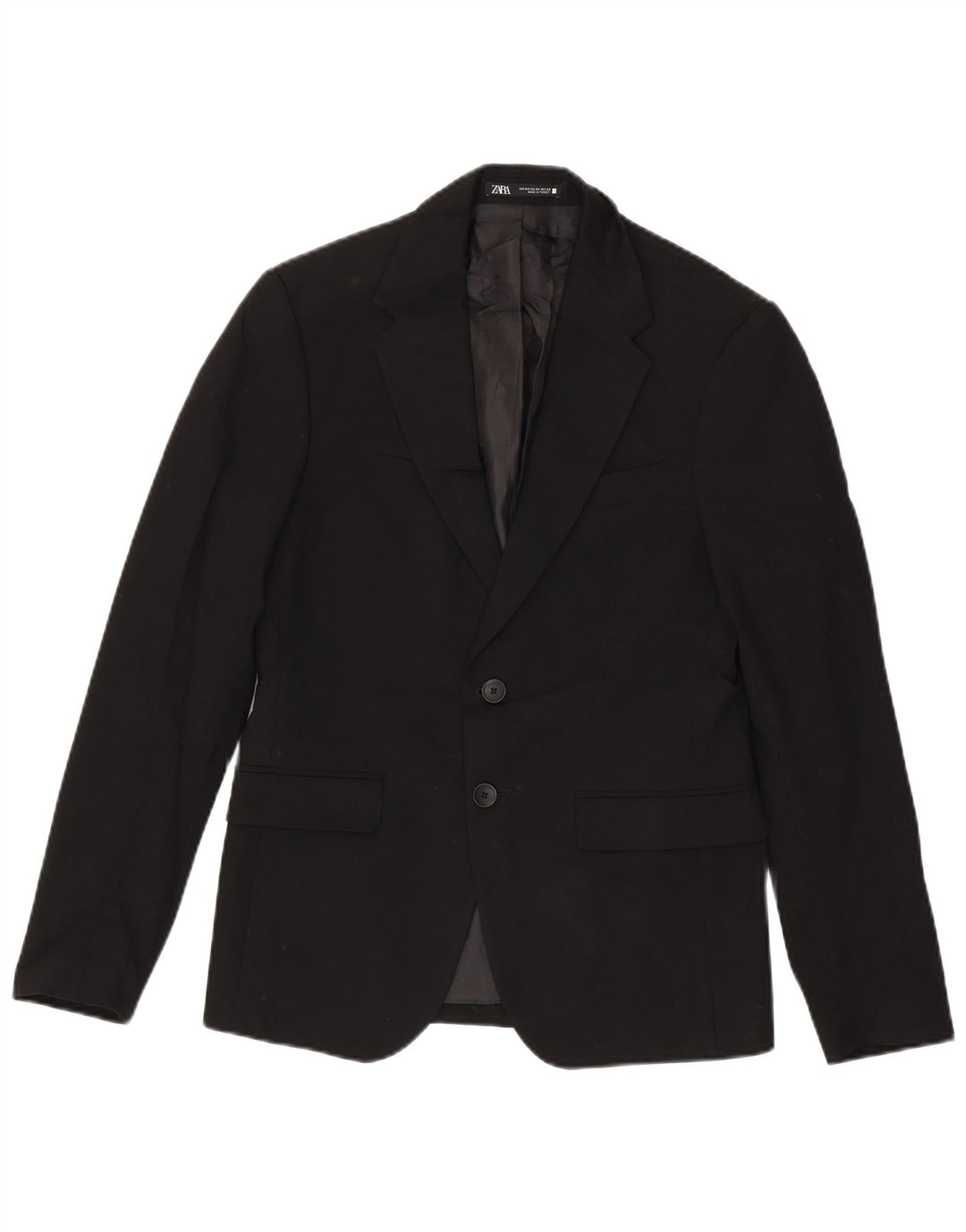 Jaqueta blazer masculina ZARA com 2 botões EU 44 XS azul marinho viscose