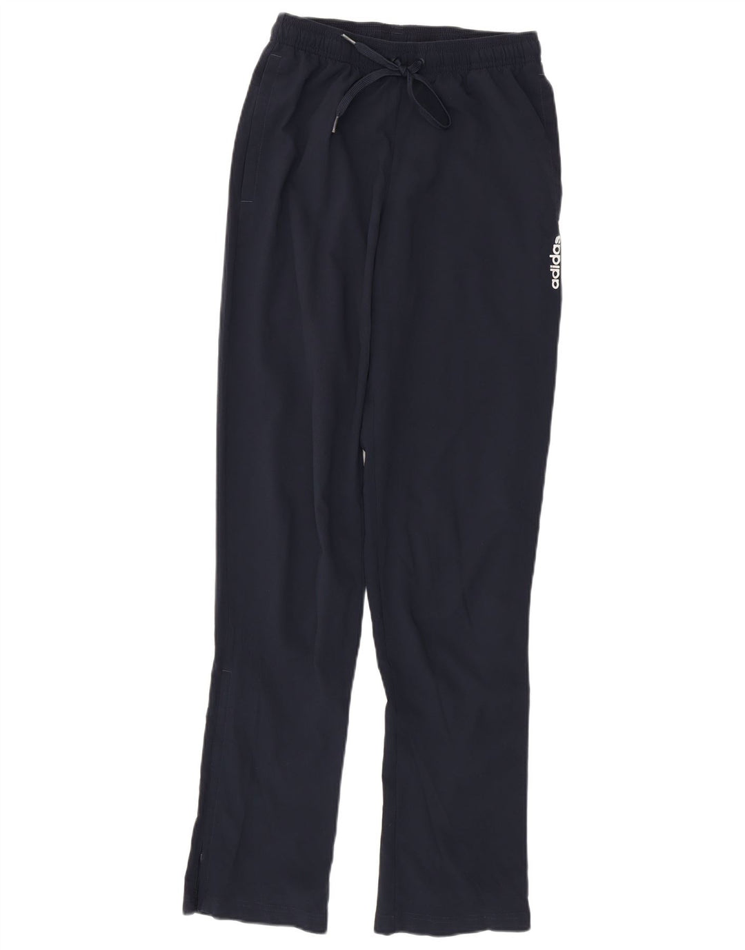 Calça de treino feminina Adidas UK 10 pequena azul marinho poliéster