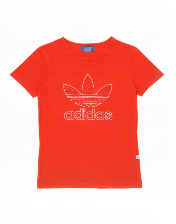 Camiseta Adidas Feminina Graphic Top UK 8 Pequena Algodão Vermelho