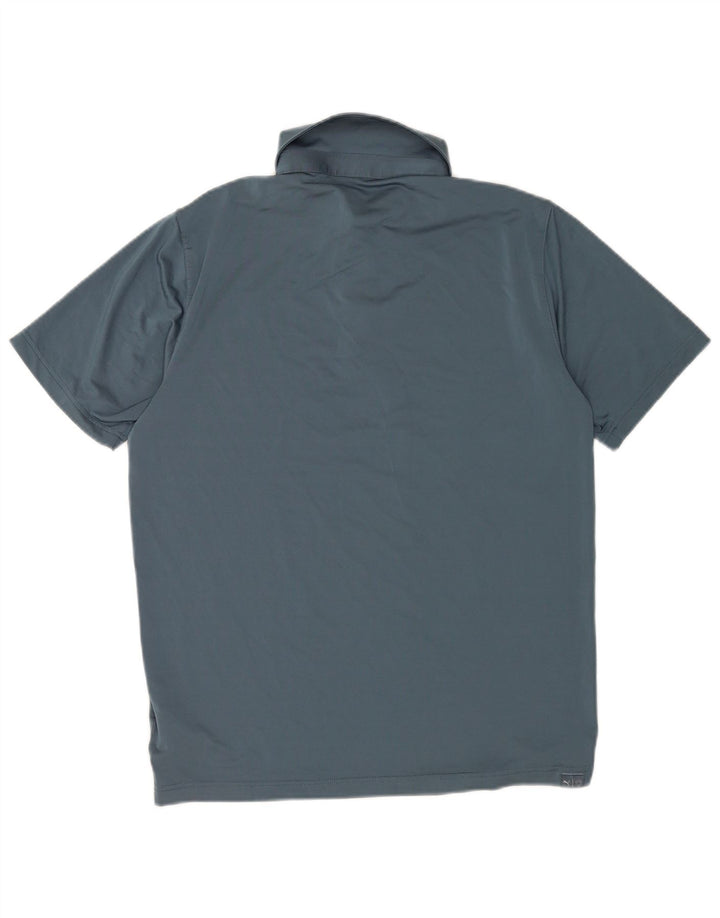 Camisa polo masculina Puma grande azul marinho colorblock poliéster