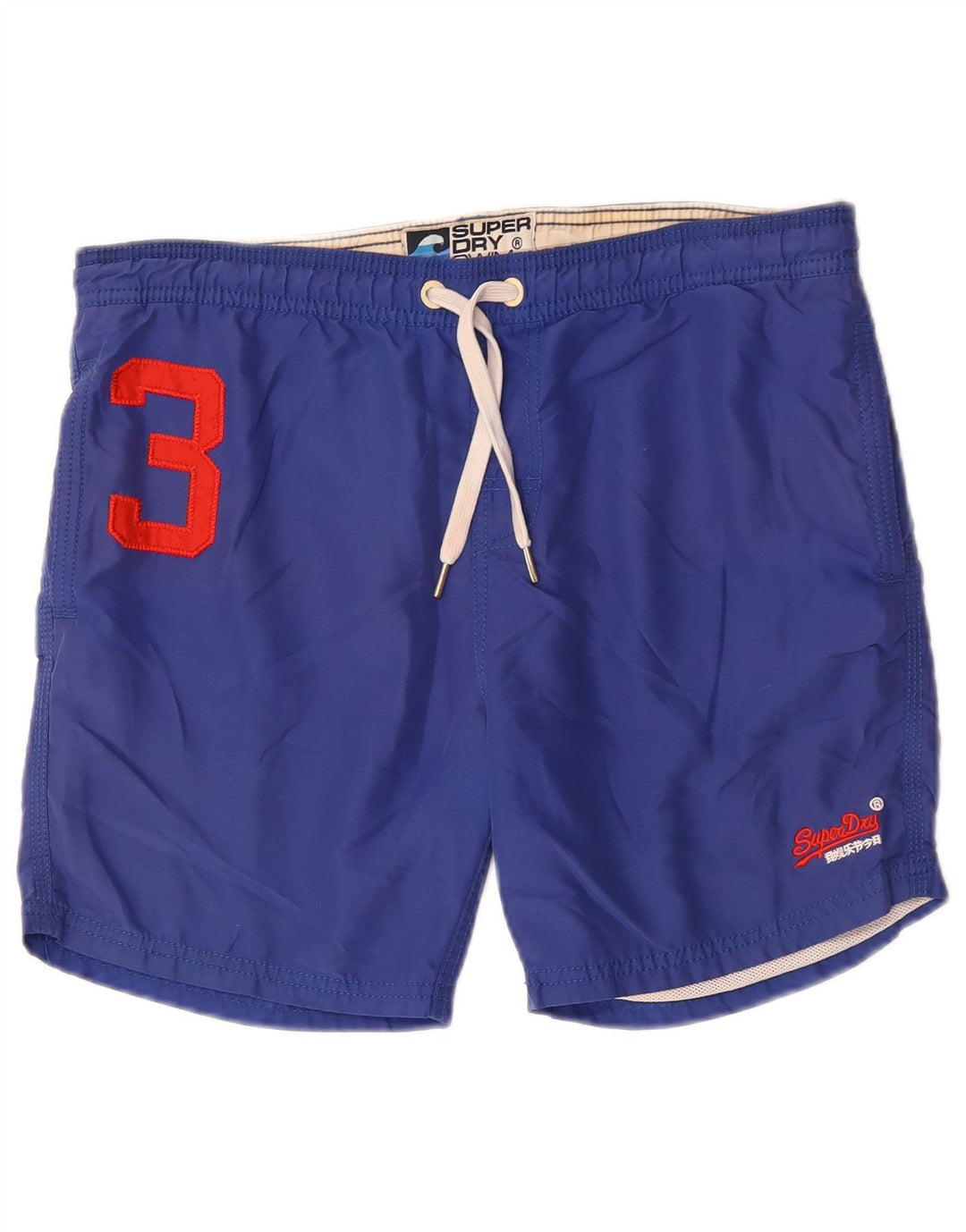 Calções de banho masculinos Superdry Graphic azul médio poliéster