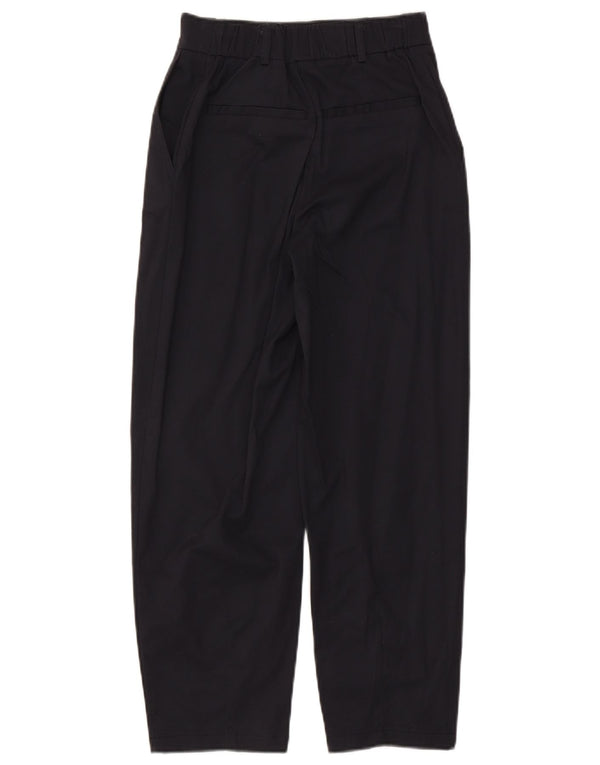 Zara Calça Chino Feminina Cintura Alta Cônica XS W24 L26 Algodão Azul Marinho