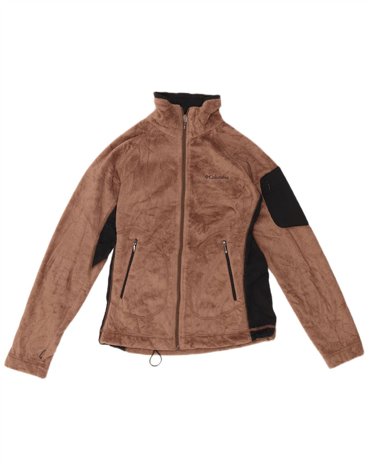 Jaqueta de lã feminina COLUMBIA UK 10 poliéster colorblock marrom pequeno