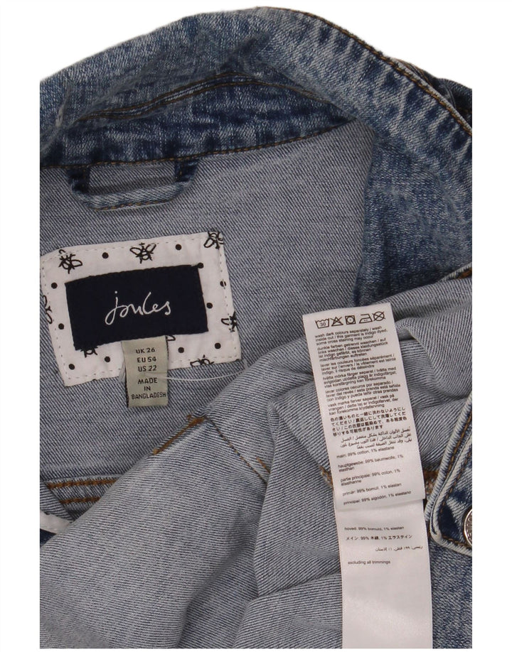 Jaqueta jeans feminina JOULES UK 26 5XL algodão azul