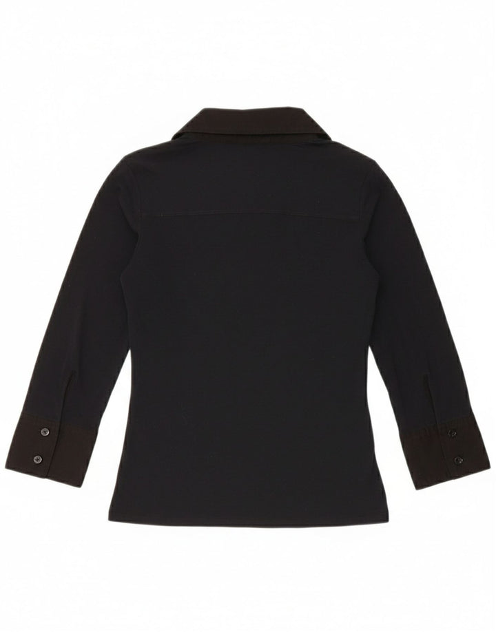 Pulôver feminino Liu Jo manga 3/4 blusa Reino Unido 8 pequeno azul marinho