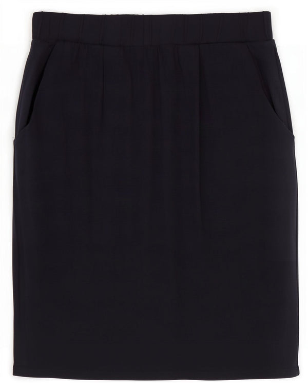 Marks & Spencer Womens Straight Skirt UK 10 Small W28 Navy Blue Viscose