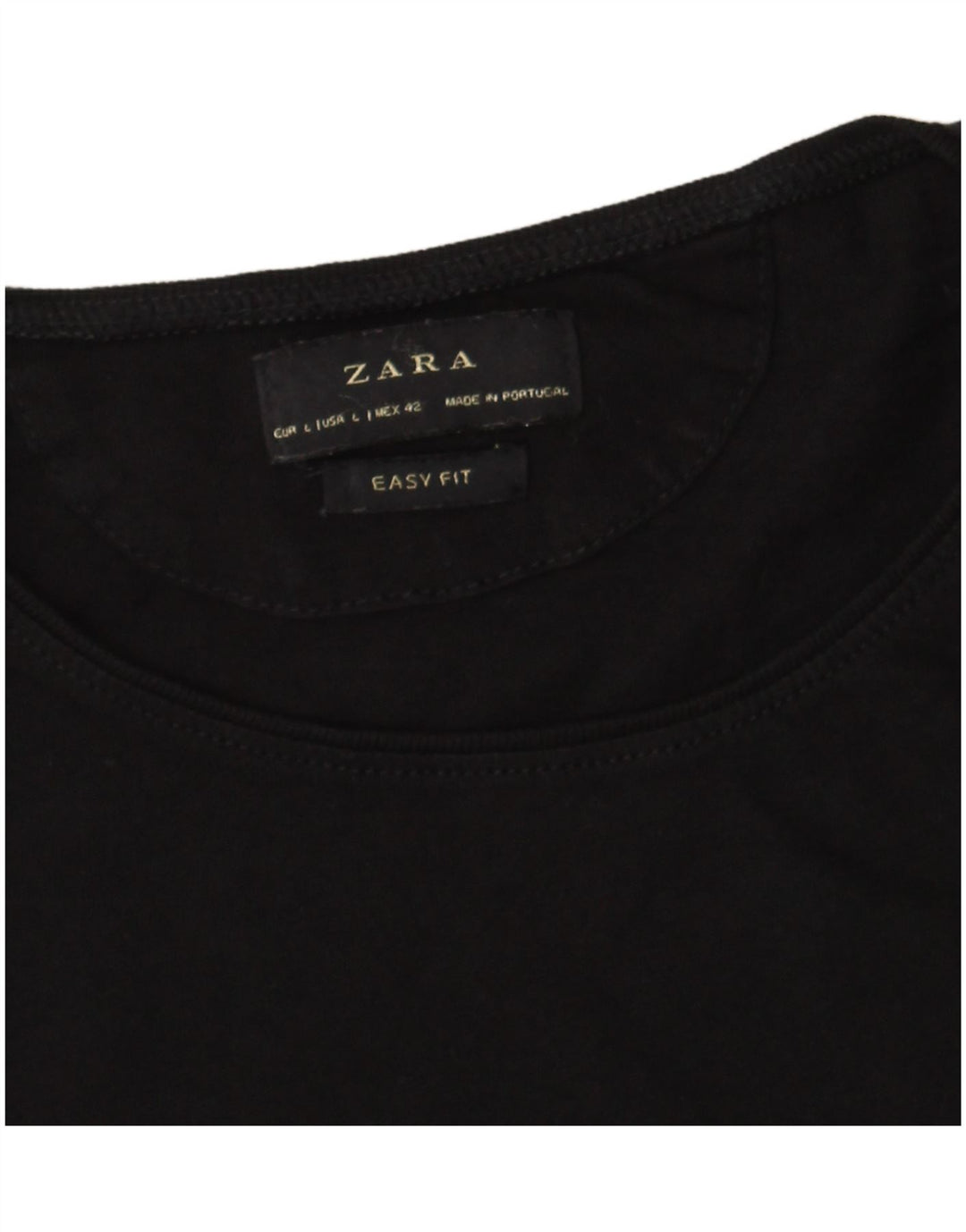 Camiseta masculina ZARA Easy Fit top grande preto
