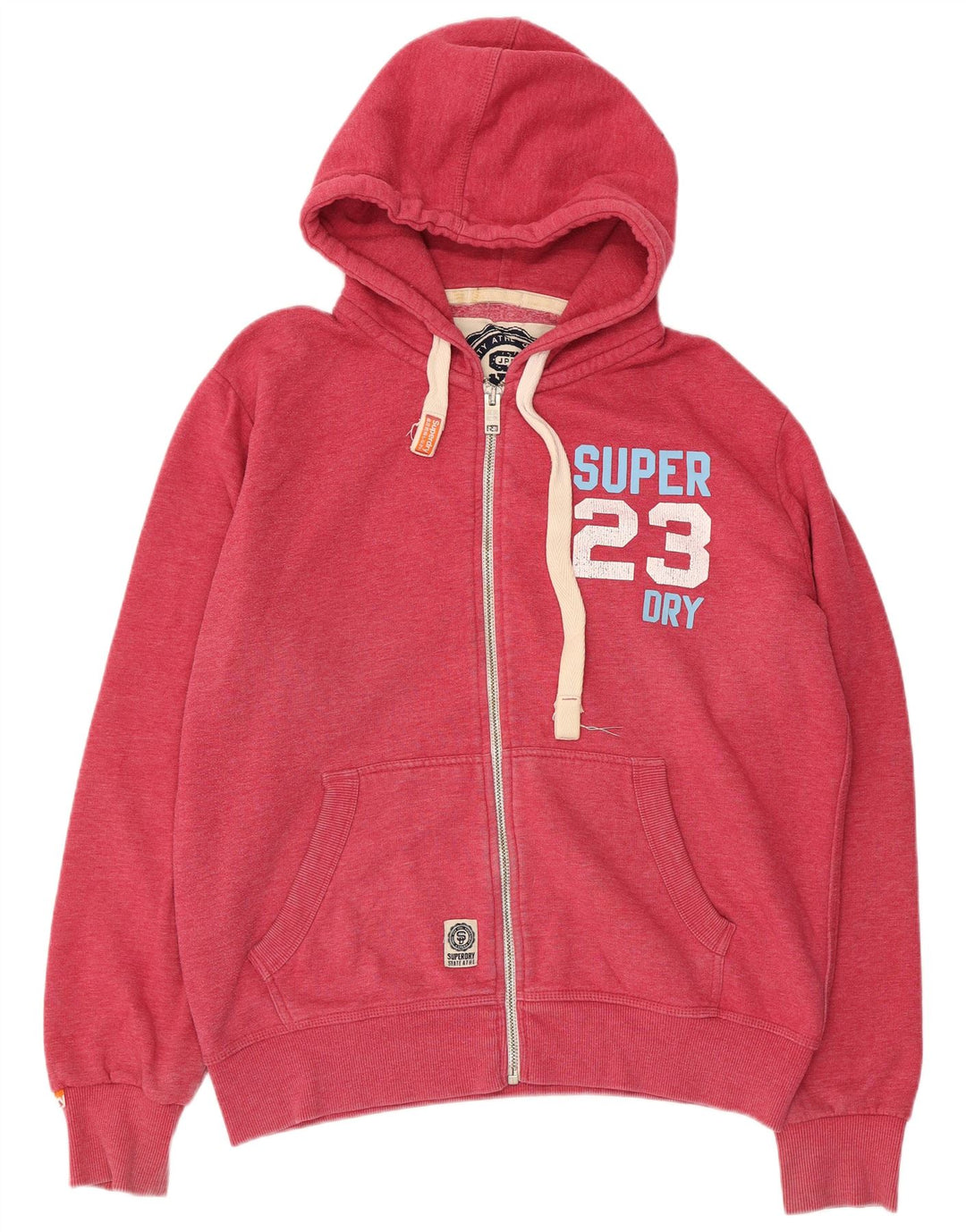 Suéter masculino SUPERDRY com capuz e zíper gráfico 2XL algodão vermelho