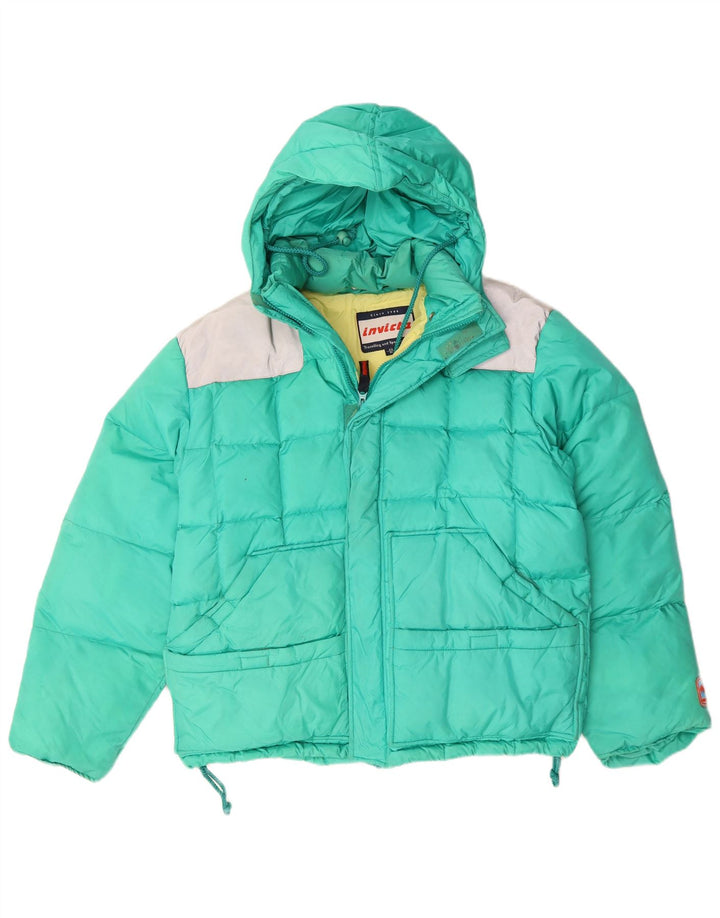 Jaqueta masculina acolchoada com capuz INVICTA IT 48 Medium Turquesa Colourblock Nylon