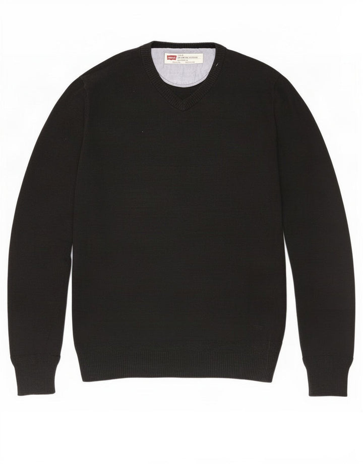 Suéter masculino Levi's Slim Fit com decote em V pequeno preto