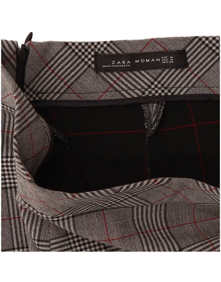 Saia midi feminina ZARA médio W28 cinza houndstooth