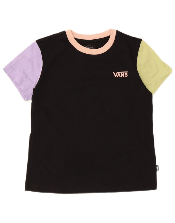 Camiseta feminina Vans UK 6 XS preta colorblock algodão